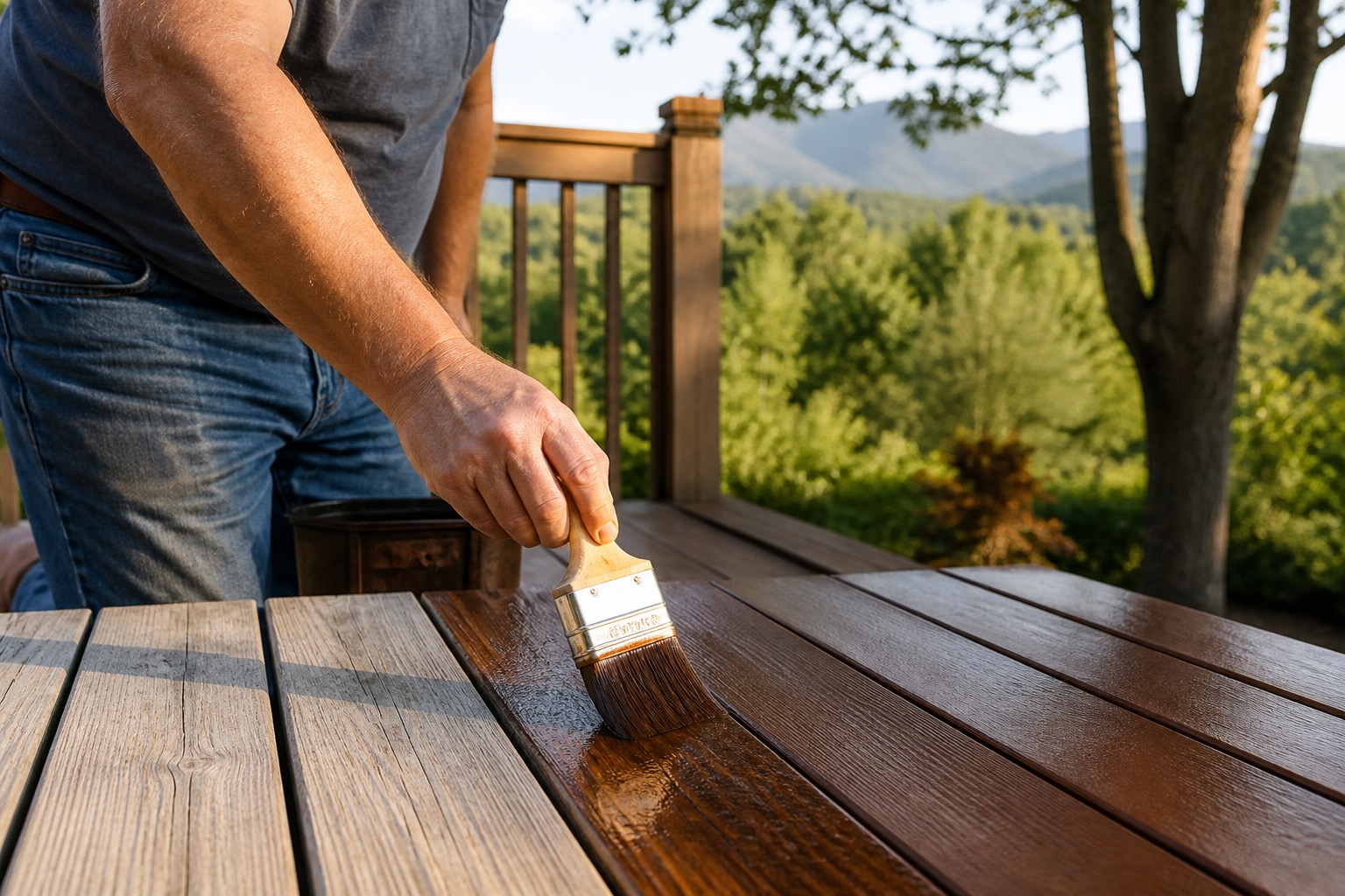 Deck staining contractor in Hendersonville NC